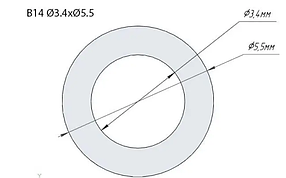 Регулювальна шайба; дизельної форсунки; (B14); Ø 5,5х3,4 мм; Common Rail Bosch. 1,400-1,580 мм;