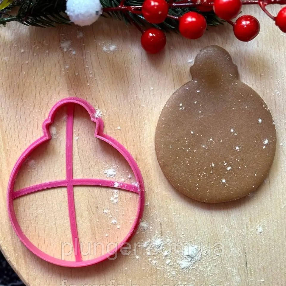 Вирубка для пряника Ялинкова іграшка 3, 10 см, фото 1