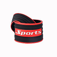 Накладка захисна на бампер з написом Sports чорна з червоним 900х70мм силікон (на скотчі)