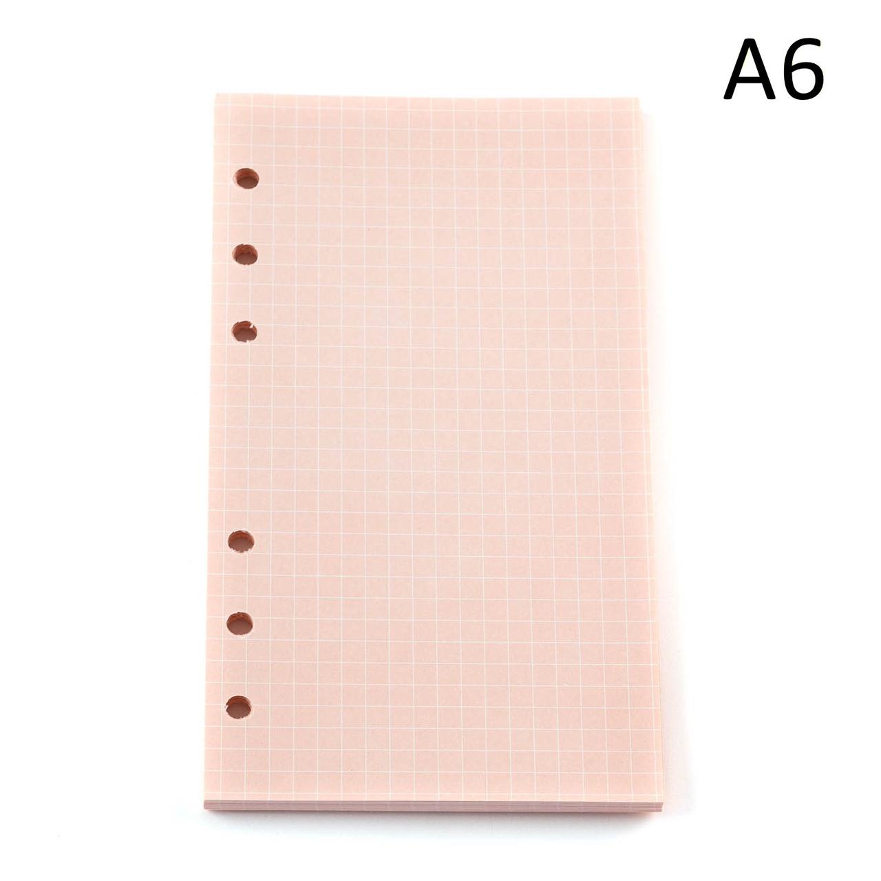Блок паперу рожевий для планера А6 слонова кістка в клітинка 6 отворів 40 аркушів BDP084, фото 1