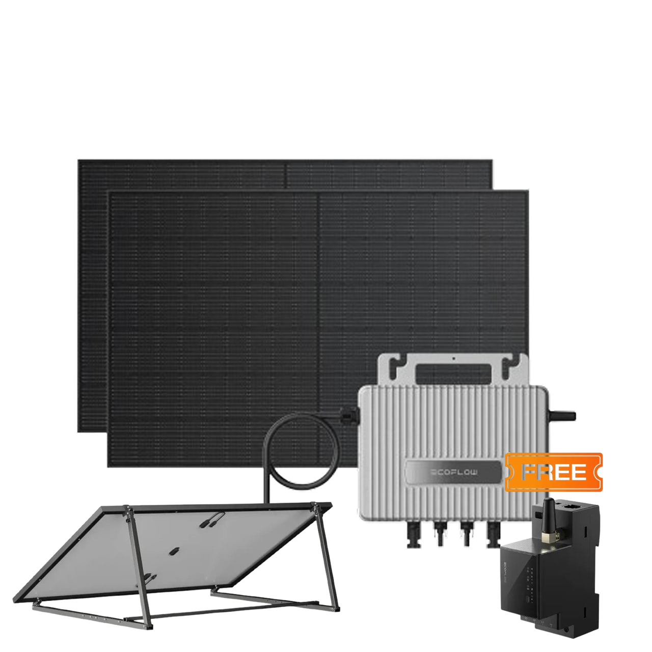 Комплект EcoFlow STREAM Microinverter/2*400W Rigid Solar Panel Combo/Розумний лічильник Smart Meter/Регульований кронштейн для