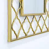 Настінне дзеркало з візерунком зі скла і металу, фото 3