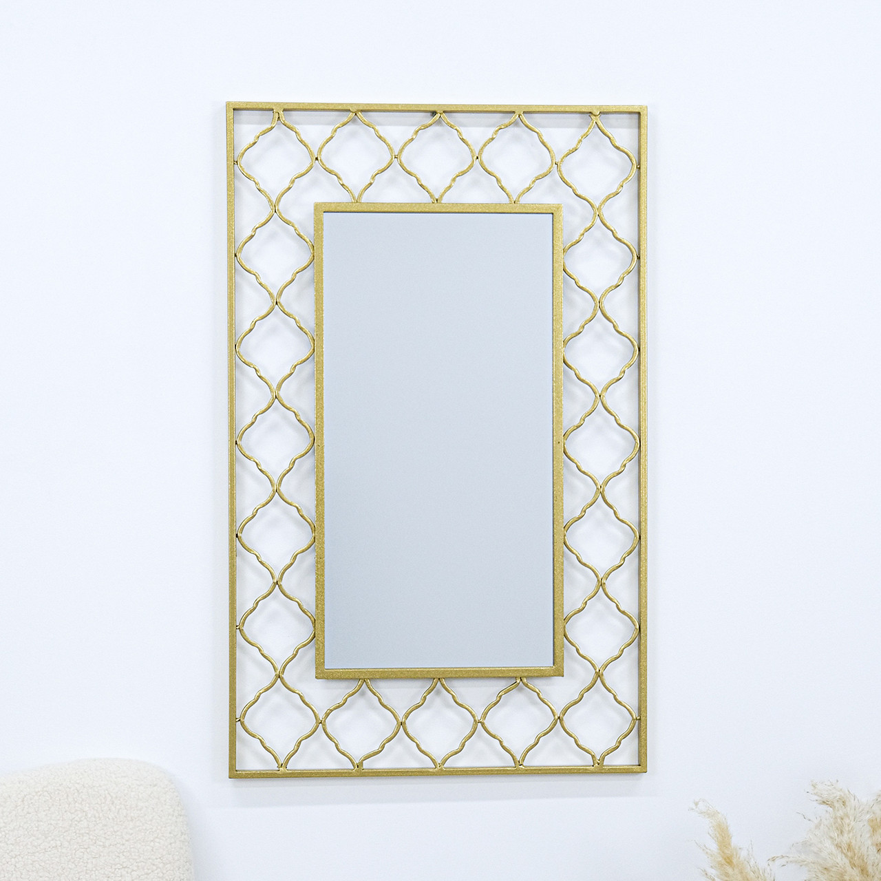 Настінне дзеркало з візерунком зі скла і металу, фото 1