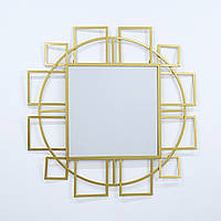 Настінне дзеркало Арт-деко Коло золотий метал