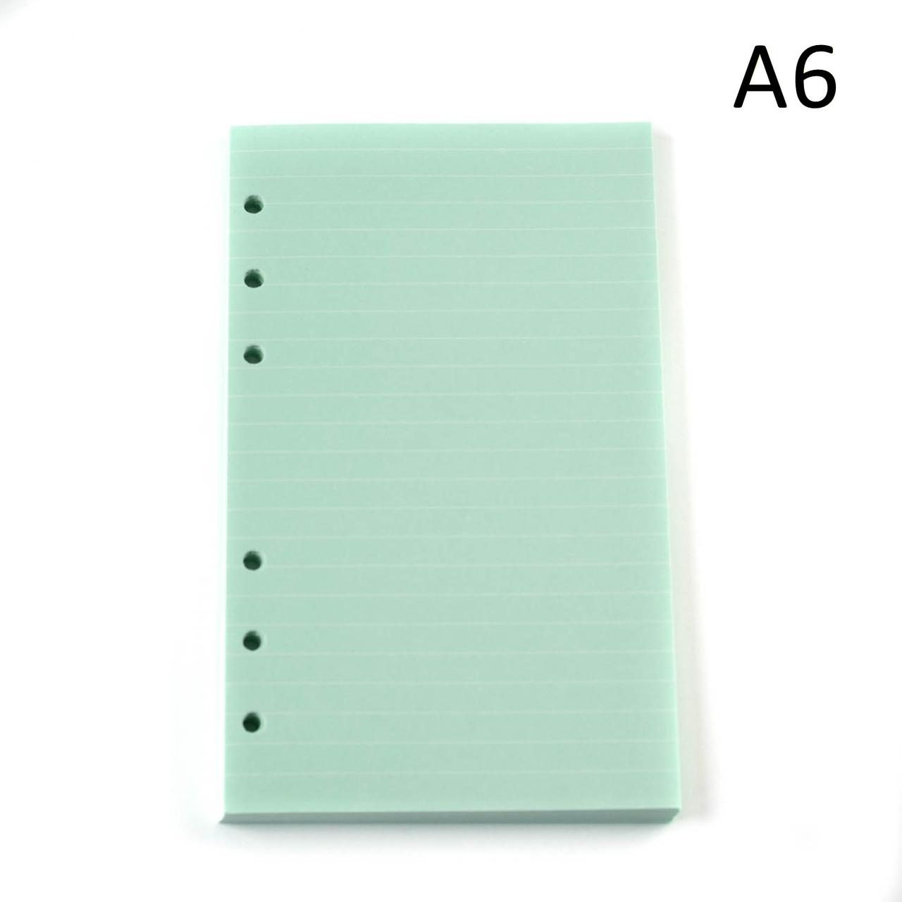 Блок паперу зелений для планера А6 слонова кістка в лінію 6 отворів 40 аркушів BDP086, фото 1