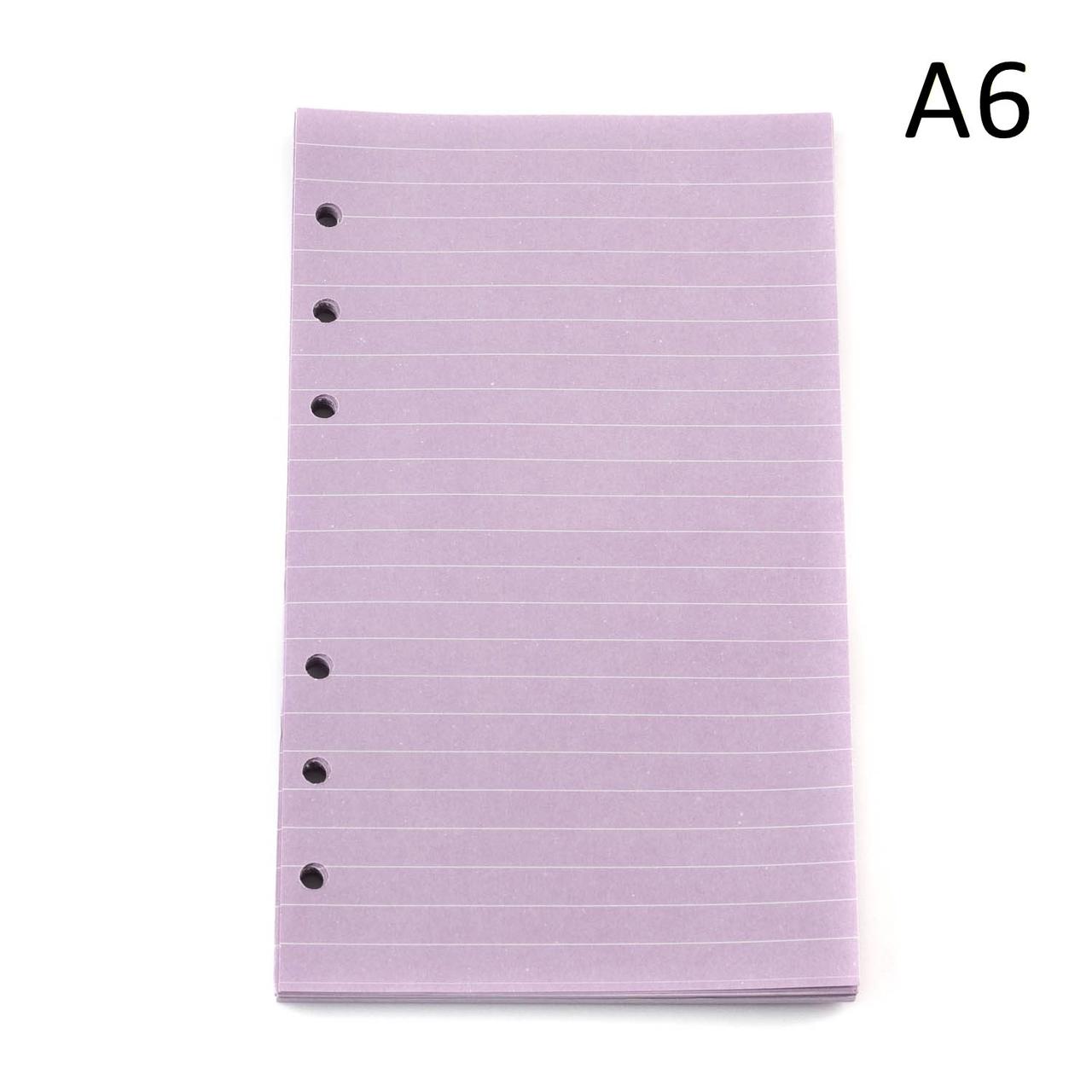 Блок паперу фіолетовий для планера А6 слонова кістка в лінію 6 отворів 40 аркушів BDP087, фото 1