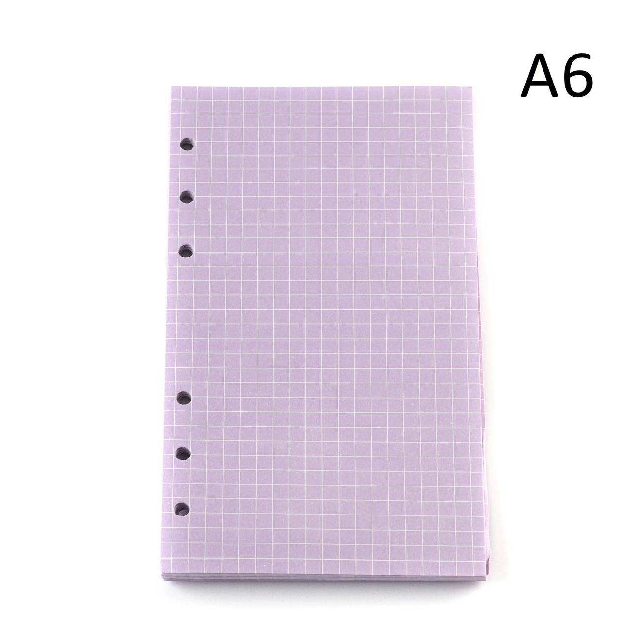 Блок паперу фіолетовий для планера А6 слонова кістка в клітинку 6 отворів 40 аркушів BDP088, фото 1