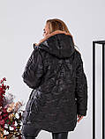 Жіноча тепла куртка Т-1534 в розмірах 50-62, фото 4