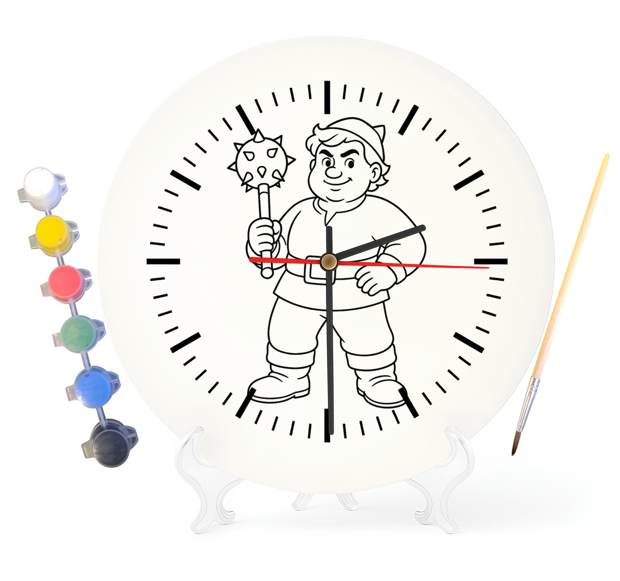 Дитячий набір для творчості годинник-розмальовка Котигорошко (за мотивами народної казки) 30 см (Г0022), фото 1