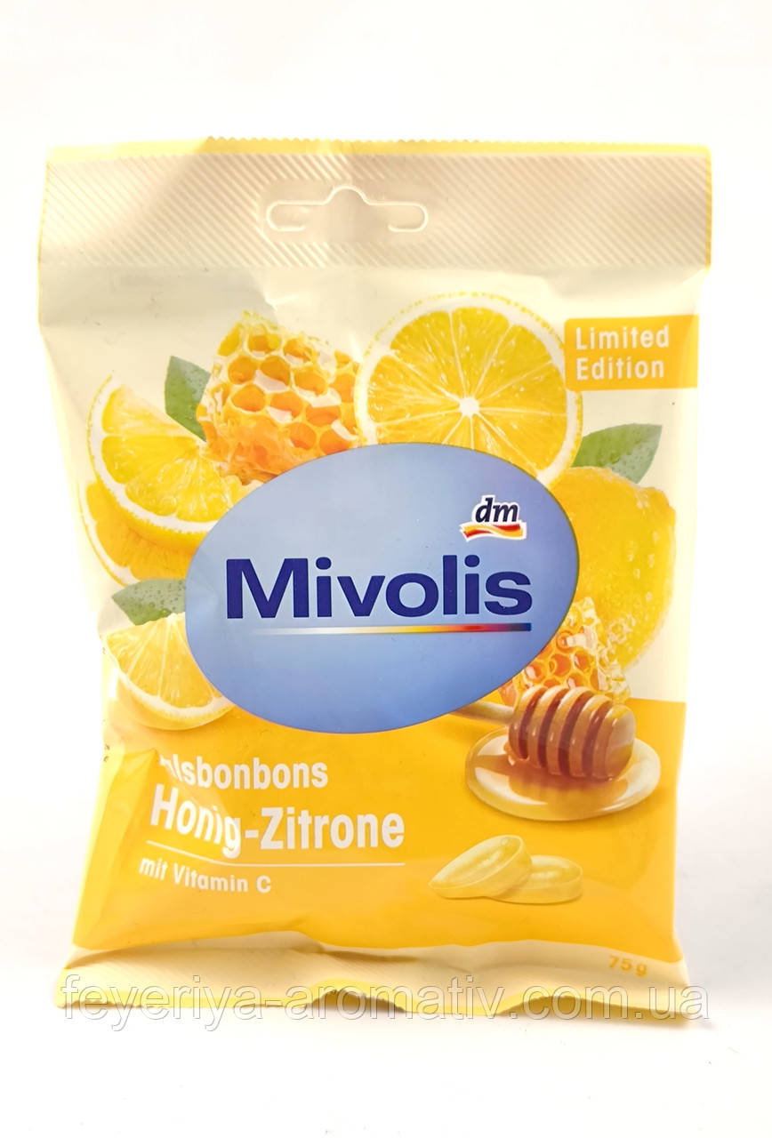 Льдяники для горла Mivolis Honig-Zitrone з вітаміном С 75г