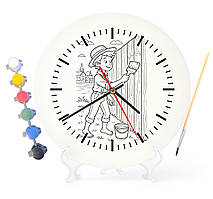 Дитячий набір для творчості годинник-розмальовка Пригоди Тома Сойєра (Марк Твен) 30 см (Г0024)