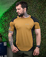 Тактична потовідвідна футболка койот, військова футболка поліестер, армійська чоловіча футболка , imi ate oik
