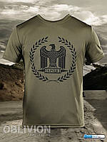 Тактична потовідвідна футболка олива, військова футболка поліестер, армійська футболка зсу , imi ate oik