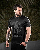 Тактична футболка чорна, футболка чоловіча зсу військова чорна, військова футболка поліестер , imi ate oik