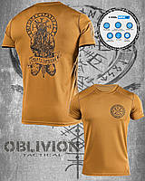 Тактична футболка койот oblivion Руни, пов'язана футболка койот поліестер, літня футболка койот imi ate oik