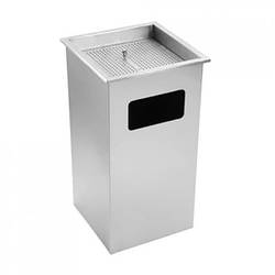 Підлогова металева прямокутна сміттєва корзина-попільничка з місцем для сміття і цигарок 50 л