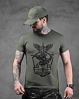 Військова потовідвідна футболка олива ДШВ, Тактична вологовідвідна футболка олива, Чоловіча футболка олива хакі, imi ate oik