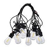 Гірлянда вулична у стилі ретро світлодіодна жовта S14 на 10 LED ламп завдовжки 5 метрів S14Y, фото 9