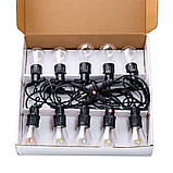 Гірлянда вулична у стилі ретро світлодіодна мультиколор S14 на 10 LED ламп завдовжки 5 метрів S14ML, фото 9