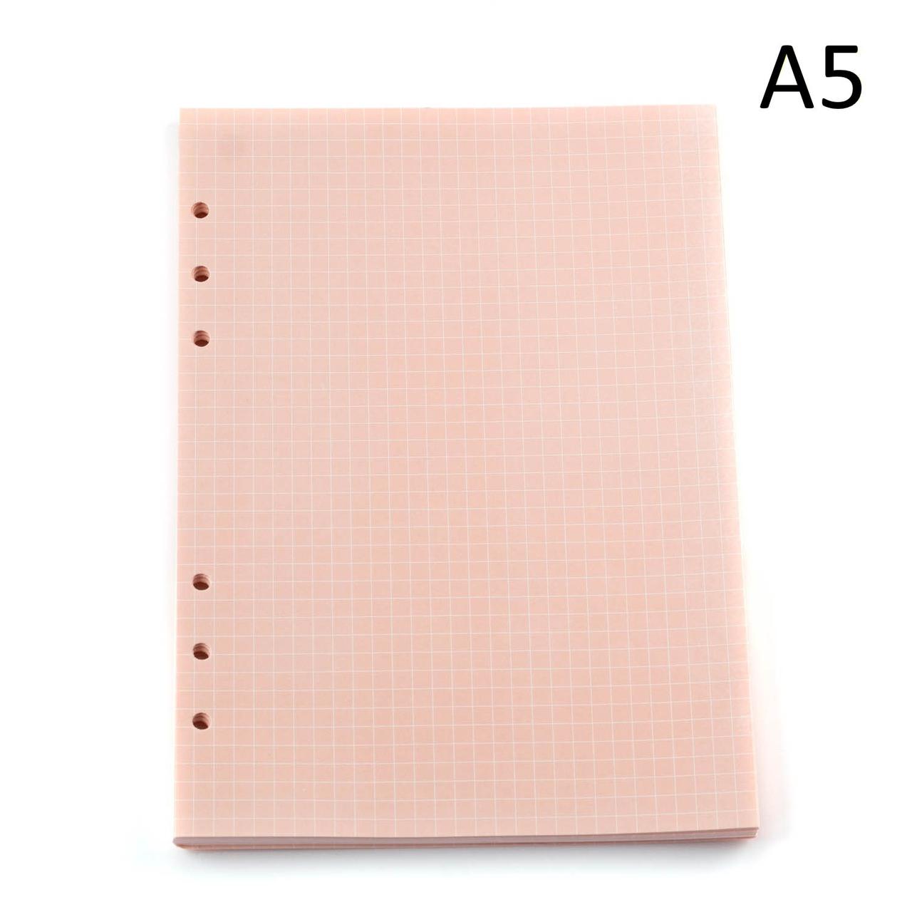 Блок паперу рожевий для планера А5 клітинка 6 отворів 40 аркушів BDP094, фото 1