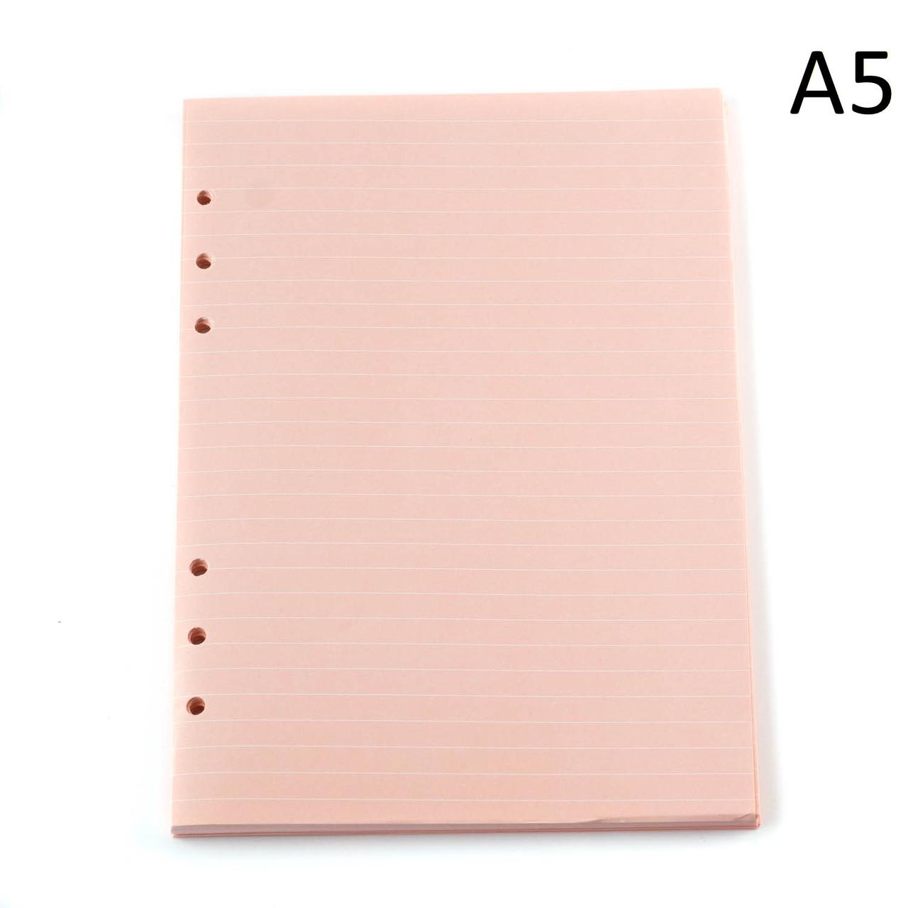Блок паперу рожевий для планера А5 лінія 6 отворів 40 аркушів BDP095, фото 1