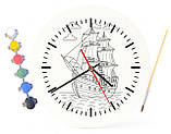 Дитячий набір для творчості годинник-розмальовка Корабель 30 см (Г0027), фото 4