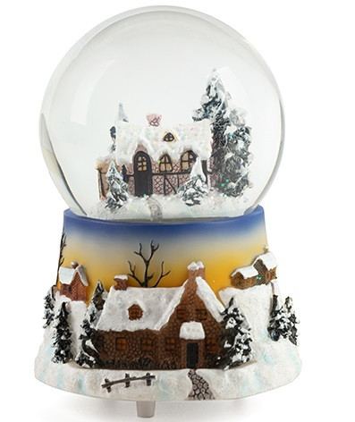 Снігова музична куля з автоснегом 11x11x16 см, фото 1