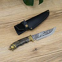 Мисливський ніж Ведмідь мельхіор ручної роботи