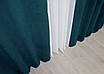 Комплект (2шт. 1,5х2,8м.) штор на люверсах з тканини мікровелюр Petek. Колір смарагдовий. Код 1494ш 37-0211, фото 10