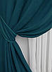 Комплект (2шт. 1,5х2,8м.) штор на люверсах з тканини мікровелюр Petek. Колір смарагдовий. Код 1494ш 37-0211, фото 5