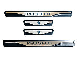 Хром накладки PEUGEOT 5008 2017+ + лого на пороги хром-пласт (PTR)