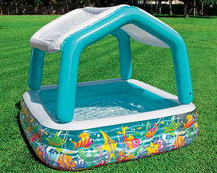 Басейн дитячий надувний з навісом Intex 157х157х122 см (57470)