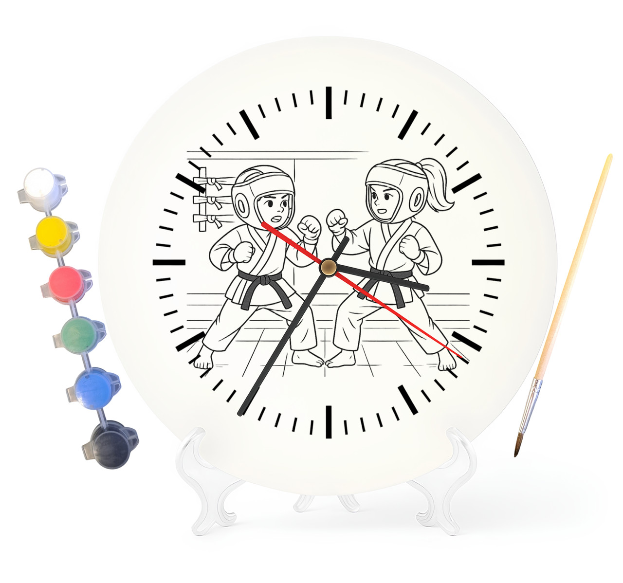 Дитячий набір для творчості годинник-розмальовка Карате 30 см (Г0033), фото 1
