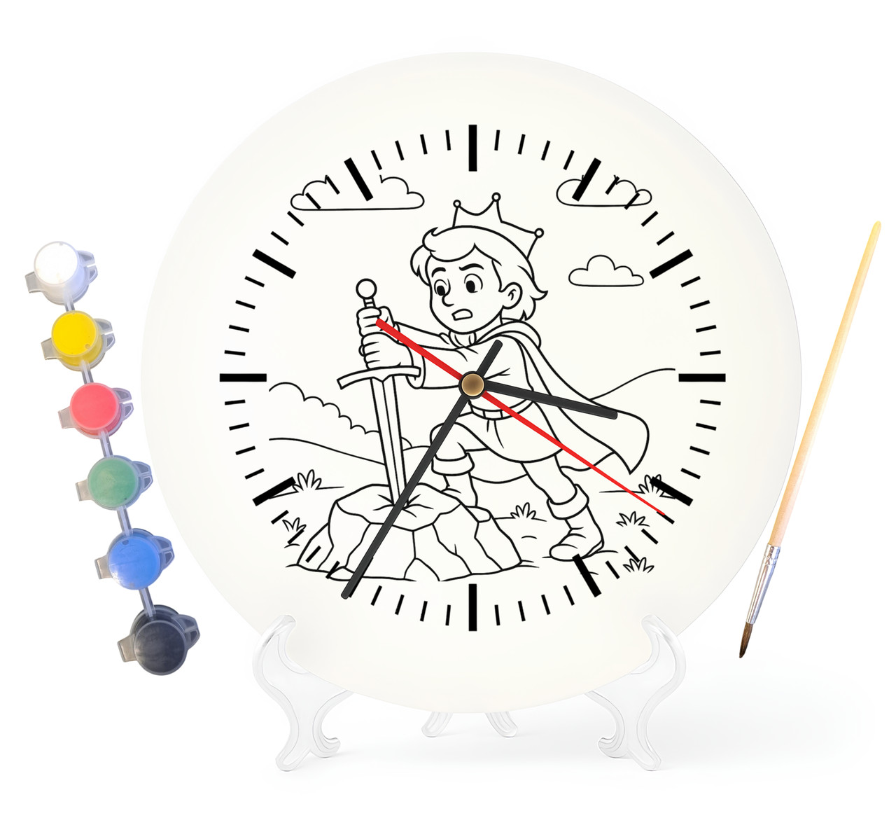 Дитячий набір для творчості годинник-розмальовка за мотивами Король Артур і Екскалібур 30 см (Г0034), фото 1