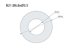 Регулювальна шайба; дизельної форсунки; В21; Common Rail Denso; Ø 6.8х3.5мм; 1,0-2,0мм; (0,05) 21шт.