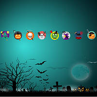 Гірлянда Хелловін на стіну 280 см різнобарвний