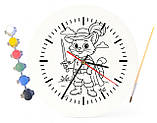 Дитячий набір для творчості годинник-розмальовка за мотивами Кіт у чоботях (Шарль Перро) 30 см (Г0035), фото 4