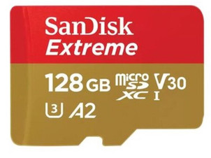 Micro SDXC 128GB/10 class UHS-I U3 A2 4K UHD 190/90MB/s Extreme V30 SanDisk (SDSQXAA4-128G-GN6MA)