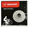 Касета велосипедна SAIGUAN CS-901 MTB 9 швидкостей (11-32T) нікель, фото 2