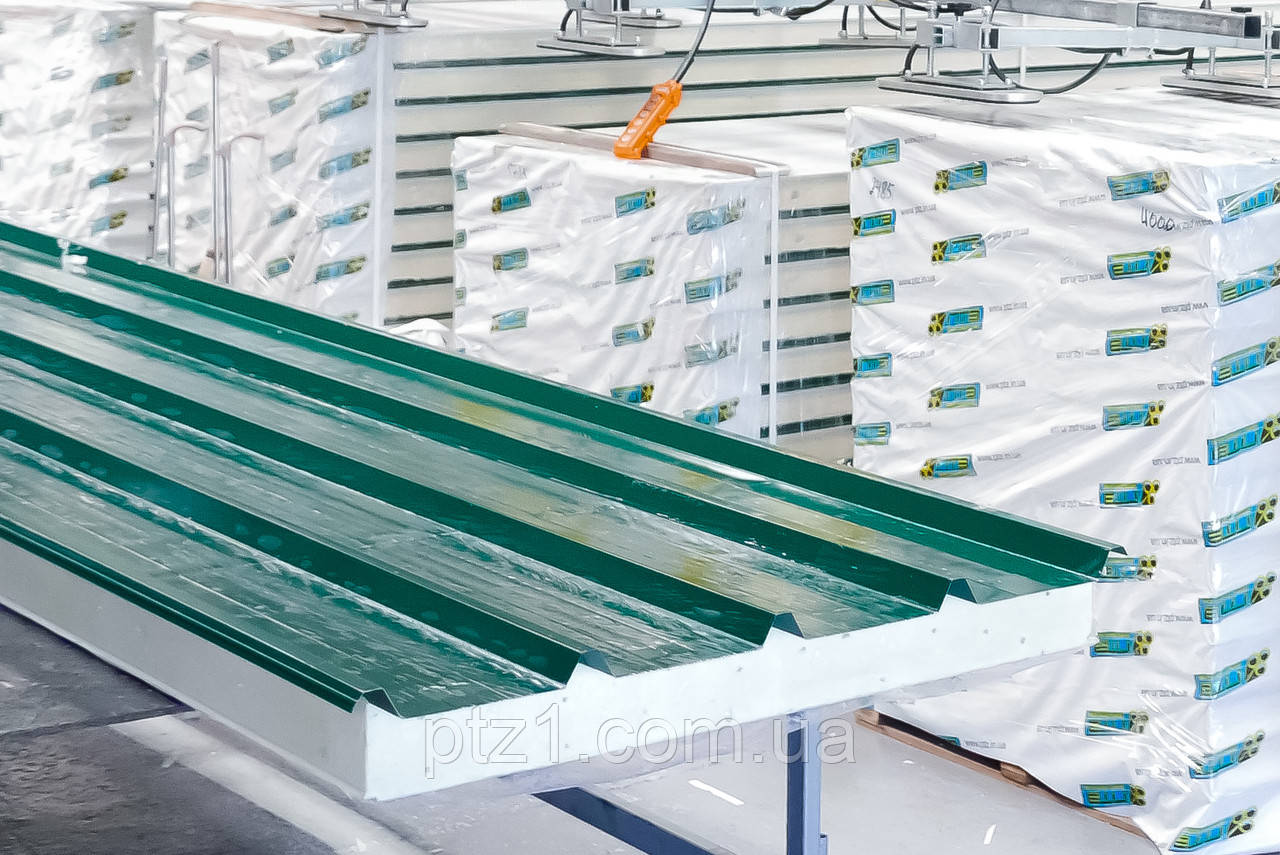 Сендвіч-панелі покрівельні з наповнювачем поліізоціанурату (PIR) 100 мм