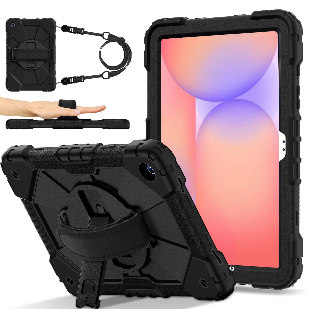 Броньований протиударний чохол Samsung Galaxy Tab S10 FE, S10 Lite, S9, S9 FE Чорний, фото 1