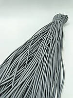 Гумка капелюшна, кругла 2,5мм темно-сірий моток 50м