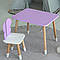Дитячий стільчик метелик 26.5х26х25см, стілець у дитячу кімнату до 7 років, білий з фіолетовим, фото 6