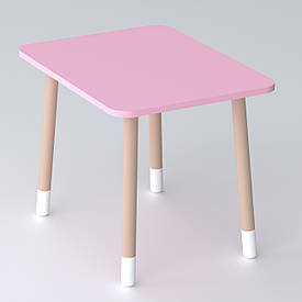Дитячий прямокутний столик 46х60х45, стіл для дитячої кімнати, рожевий