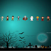 Гірлянда для Хелловіну декор 280 см різнобарвний