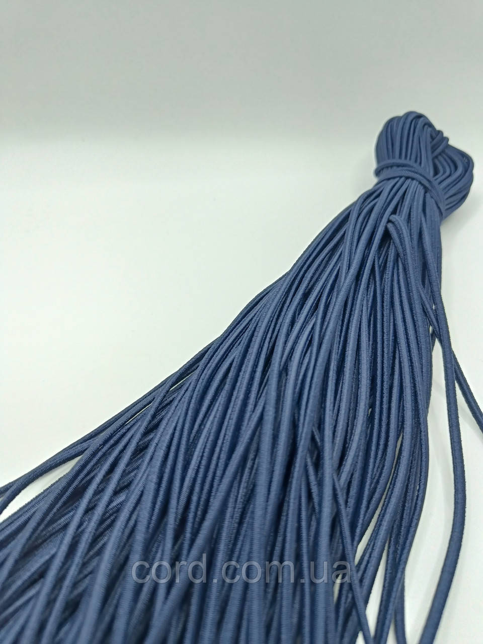 Гумка капелюшна, кругла 2,5мм синій моток 50м, фото 1