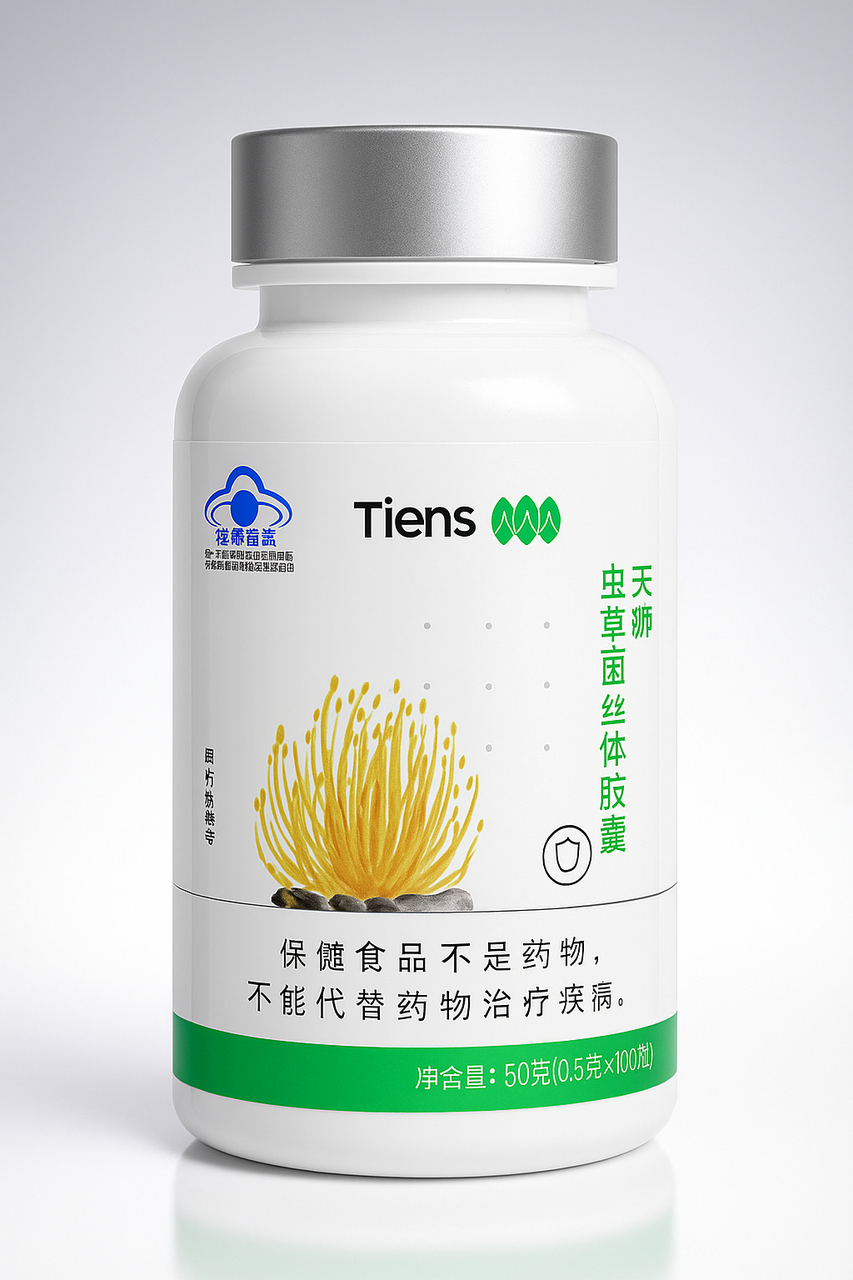 Капсули Тяньши з мицелієм кордицепса 100 капсул по 500 мг для імунітету, енергії та відновлення організму - фото 1 - id-p2805576331