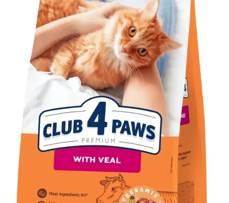 Клуб 4 Лапи Adult Cats with Veal 550г для кішок (курки 28%, телятина 4%), фото 1