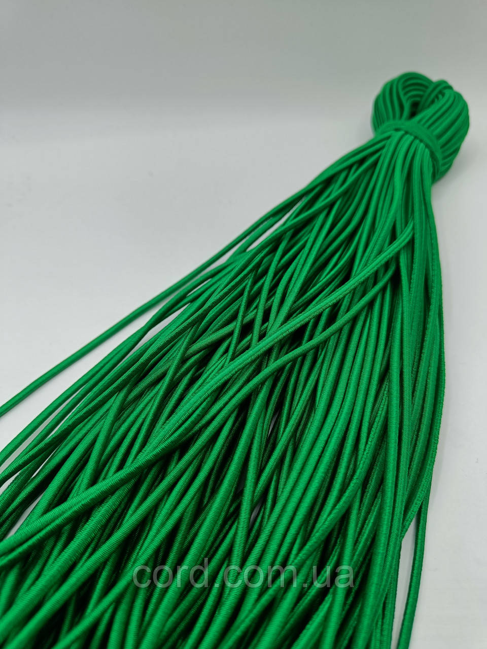 Гумка капелюшна, кругла 2,5мм зелений моток 50м, фото 1