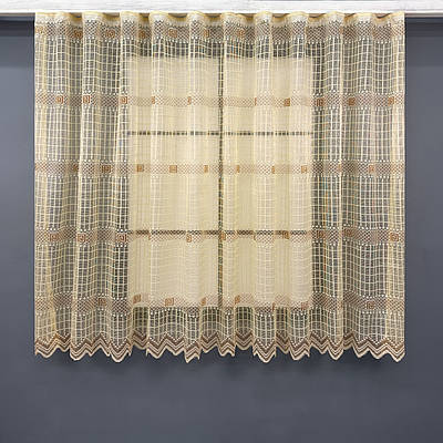 Тюль сітка висотою 1,5м., колекції "Juli". Колір бурштиновий з карамельним. Код 1872т